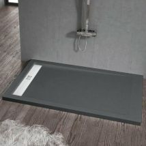 Receveur de douche 80 x 120 cm extra plat elite en résine surface ardoisée anthracite
