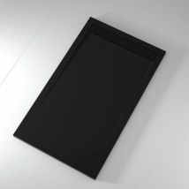 Receveur de douche 90x90 cm extra plat clever en résine surface ardoisée noir