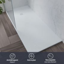 Receveur de douche 170x70 cm extra plat - DIAMANT- Blanc