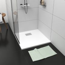 Aquasani - Receveur de douche 80x80x4 blanc avec grille en inox poli et bonde extra-plate Base