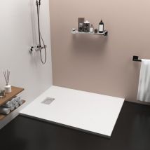 Aquasani - Receveur de douche 120x90x4 blanc avec grille en inox poli et bonde extra-plate Base