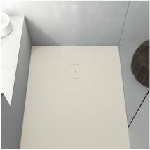 Stano. - Receveur de douche 90 x 110 cm extra plat fusion en résine surface ardoisée sable