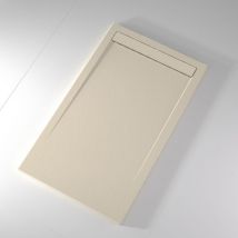 Receveur de douche 80x200 cm extra plat clever en résine surface ardoisée beige