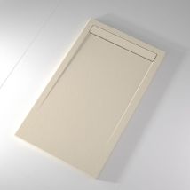 Receveur de douche 80x140 cm extra plat clever en résine surface ardoisée beige
