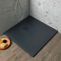 Receveur De Douche 90X90 Résine Gris Anthracite Effet Pierre Muse