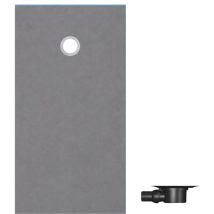Receveur de douche à carreler 160 x 90 Wedi Fundo Primo rectangle écoulement excentré + bonde horizontale