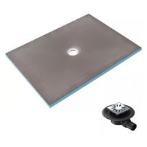 Receveur de douche à carreler 140 x 100 Wedi Fundo Primo rectangle écoulement centré + bonde horizontale