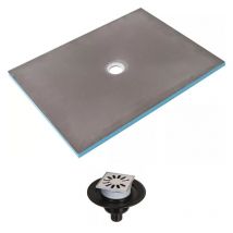 Receveur de douche à carreler 150 x 90 Wedi Fundo Primo rectangle écoulement centré + bonde verticale