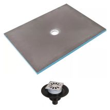 Receveur de douche à carreler 140 x 90 Wedi Fundo Primo rectangle écoulement centré + bonde verticale