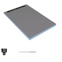 Receveur de douche à carreler 120 x 90 cm Wedi Fundo Riolito Neo avec écoulement vertical + barrette de finition 70 cm
