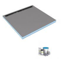 Wedi - Receveur de douche à carreler 120 x 120 cm Fundo Riolito Neo + colle à carrelage