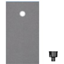 Wedi - Receveur de douche à carreler 120 x 90 Fundo Primo rectangle écoulement excentré + bonde verticale