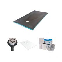 Receveur de douche à carreler - Wedi - 180 x 90 - kit complet à carreler avec bonde horizontale+ kit d'étanchéité + revêtement FundoTop Blanc