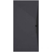 Receveur de douche Anthracite, finition Ardoise Stone side, grille de couleur - 120 x 90 cm
