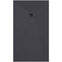 Receveur de douche anthracite finition ardoise Stone Plus, grille de couleur - 110 x 70 cm