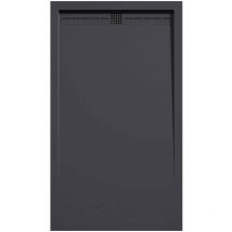 Kroos - Receveur de douche Anthracite, finition Lisse Stone cach, grille de couleur - 80 x 70 cm