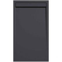 Kroos - Receveur de douche Anthracite, finition Lisse Stone smart, grille de couleur - 80 x 70 cm