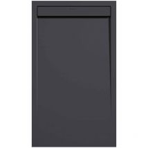 Kroos - Receveur de douche Anthracite, finition Lisse Stone smart, grille de couleur - 130 x 80 cm