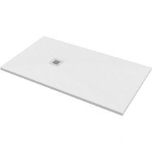 Receveur de douche aux dimensions de 80x140 cm en couleur blanche effet pierre Ponsi Stone BPMAROSTON8014 Blanc mat - Blanc mat