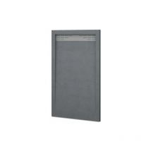 Receveur de douche avec demi-cadre modèle Bidai texture ardoise. graphite, Siphon en cadeau 90X200 Ral 7015