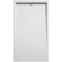 Kroos - Receveur de douche Blanc, finition Lisse Stone cach, grille de couleur - 90 x 80 cm