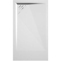 Receveur de douche Blanc, finition Lisse Stone MIO, grille de couleur - 180 x 80 cm