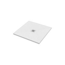 Ponsi - Receveur De Douche Carré 80x80 Cm Coloris Blanc Effet Pierre Ercos Stone Bpmaroston8080 Blanc Mat