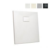 Arati Bath&shower - Receveur de douche carré 90x90 à l'italienne pour salle de bain Stone - Blanc