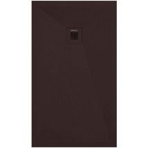 Kroos - Receveur de douche chocolat ardoise Stone Plus, grille de couleur - 130 x 80 cm