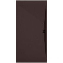 Kroos - Receveur de douche Chocolat, finition Ardoise Stone side, grille de couleur - 80 x 80 cm