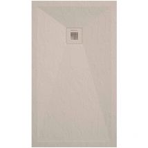 Kroos - Receveur de douche crème ardoise Stone Plus, grille de couleur - 160 x 70 cm