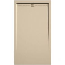 Kroos - Receveur de douche Crème, finition Lisse Stone cach, grille de couleur - 170 x 80 cm