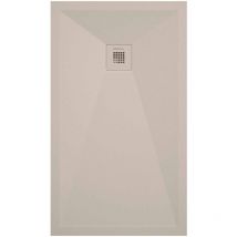 Kroos - Receveur de douche crème lisse Stone Plus, grille de couleur - 130 x 70 cm
