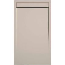 Receveur de douche Crème, finition Lisse Stone smart, grille de couleur - 110 x 80 cm