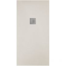 Hdcasa - Piatto doccia effetto pietra 80x100 Crema marmoresina pieno Piletta inclusa