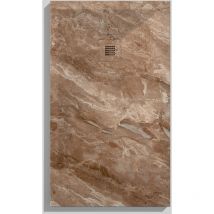 Kroos - Receveur de douche Empereur clair, finition Lisse Stone 3D, grille de couleur - 90 x 70 cm