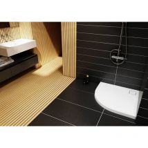 Otitec - Receveur de douche en acrylique blanc - semi circulaire R55 - quanti - 80 x 80 - blanc
