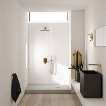 Otitec - Receveur de douche en acrylique blanc structure en pierre rectangulaire + siphon extraplat viega solid level 120 x 70 - blanc