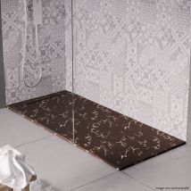 Cosyneo - Receveur de douche en pierre naturelle extra plat à poser 70x100cm - marron marbre - origine