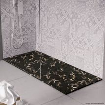 Cosyneo - Receveur de douche en pierre naturelle extra plat à poser 70x160cm - noir marble - origine