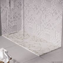 Cosyneo - Receveur de douche en pierre naturelle extra plat à poser 70x190cm - blanc marbre - origine