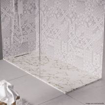 Cosyneo - Receveur de douche en pierre naturelle extra plat à poser 80x120cm - blanc marbre - origine