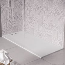 Cosyneo - Receveur de douche en pierre naturelle extra plat à poser 80x120cm - blanc - origine