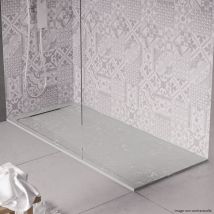 Cosyneo - Receveur de douche en pierre naturelle extra plat à poser 80x130cm - gris marbre - origine