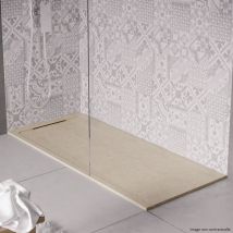 Receveur de douche en pierre naturelle extra plat à poser 90x100cm - beige marbre - origine