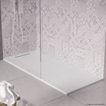 Cosyneo - Receveur de douche en pierre naturelle extra plat à poser 90x120cm - blanc - origine