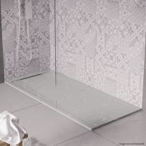 Cosyneo - Receveur de douche en pierre naturelle extra plat à poser 90x160cm - gris marbre - origine