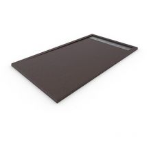 Receveur de douche en Résine quartz premium avec Cadre. Texture Ardoise. Marron chocolat ral: 8017 80X190CM