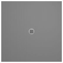 Receveur de douche en résine extra plat à poser 90x90cm - ciment - RONDA