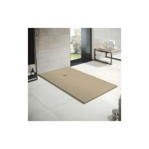 Bathme - Receveur de douche en résine Largeur 80 Moka Ral 1019 80x100 cm